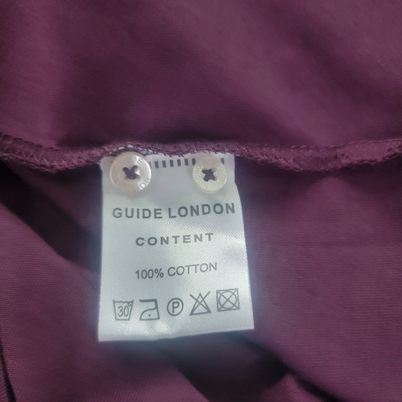 NWT Guide London Mens XL Polo Shirt Purple Contrast Collar Cotton - Picture 11 of 12